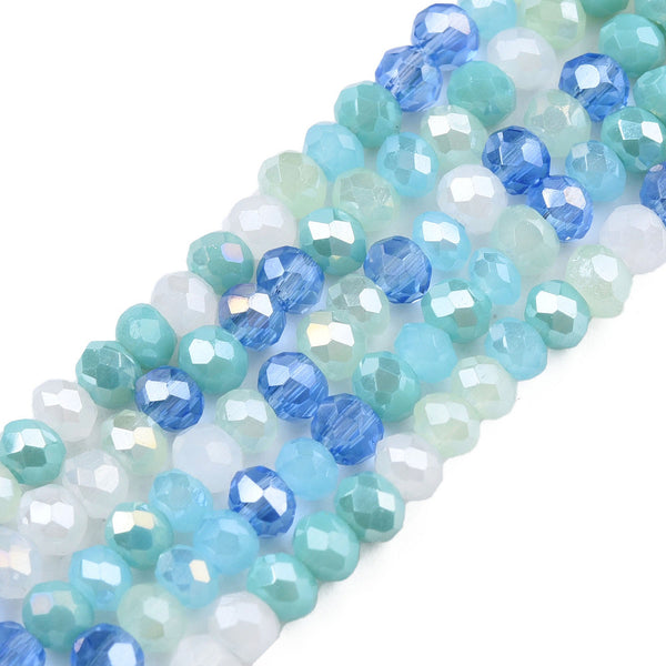 Glasschliffperle Abacus Pearl luster plated 3x2,5mm 350 Stück / Dose