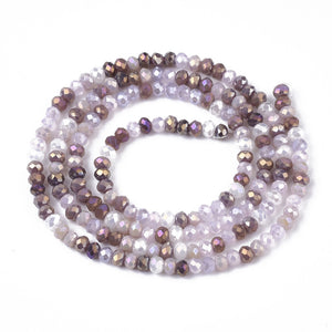 Glasschliffperle Abacus Pearl luster plated 3x2,5mm 350 Stück / Dose