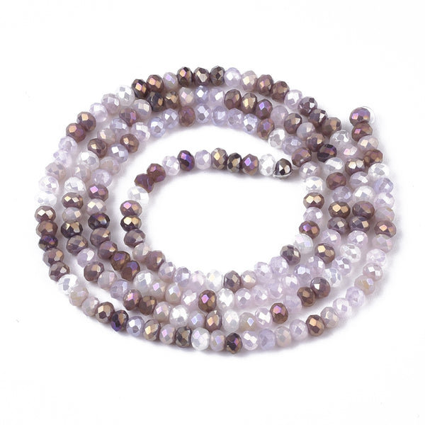 Glasschliffperle Abacus Pearl luster plated 3x2,5mm 350 Stück / Dose