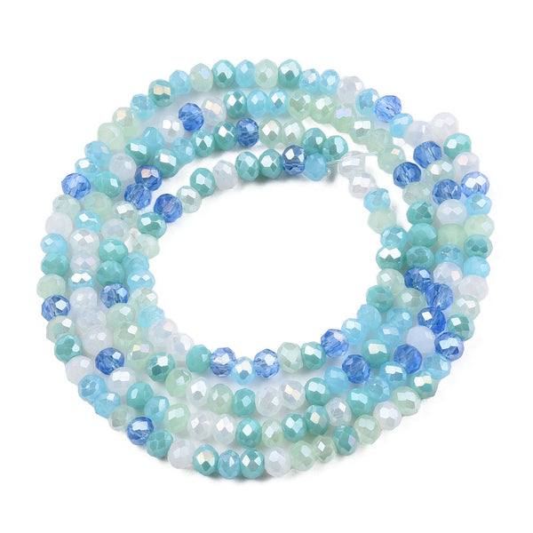 Glasschliffperle Abacus Pearl luster plated 3x2,5mm 350 Stück / Dose