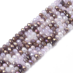 Glasschliffperle Abacus Pearl luster plated 3x2,5mm 350 Stück / Dose