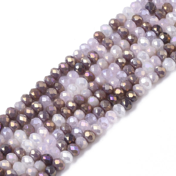 Glasschliffperle Abacus Pearl luster plated 3x2,5mm 350 Stück / Dose