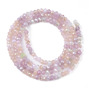 Glasschliffperle Abacus Pearl luster plated 3x2,5mm 350 Stück / Dose