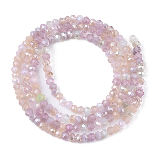 Glasschliffperle Abacus Pearl luster plated 3x2,5mm 350 Stück / Dose