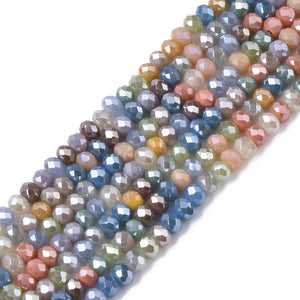 Glasschliffperle Abacus Pearl luster plated 3x2,5mm 350 Stück / Dose
