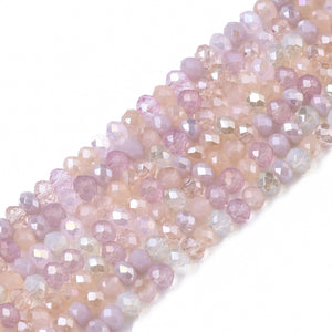 Glasschliffperle Abacus Pearl luster plated 3x2,5mm 350 Stück / Dose