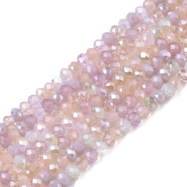 Glasschliffperle Abacus Pearl luster plated 3x2,5mm 350 Stück / Dose