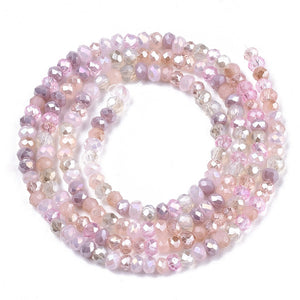 Glasschliffperle Abacus Pearl luster plated 3x2,5mm 350 Stück / Dose