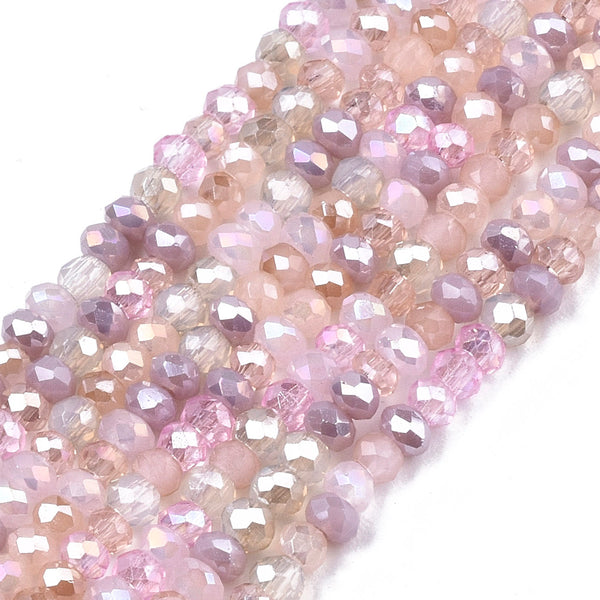 Glasschliffperle Abacus Pearl luster plated 3x2,5mm 350 Stück / Dose