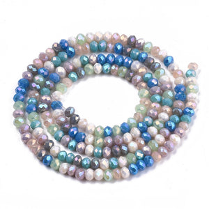 Glasschliffperle Abacus Pearl luster plated 3x2,5mm 350 Stück / Dose