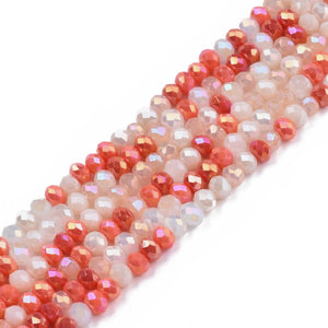 Glasschliffperle Abacus Pearl luster plated 3x2,5mm 350 Stück / Dose