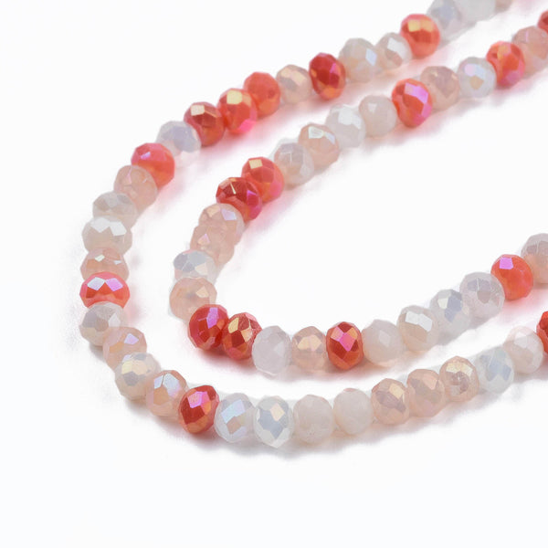 Glasschliffperle Abacus Pearl luster plated 3x2,5mm 350 Stück / Dose
