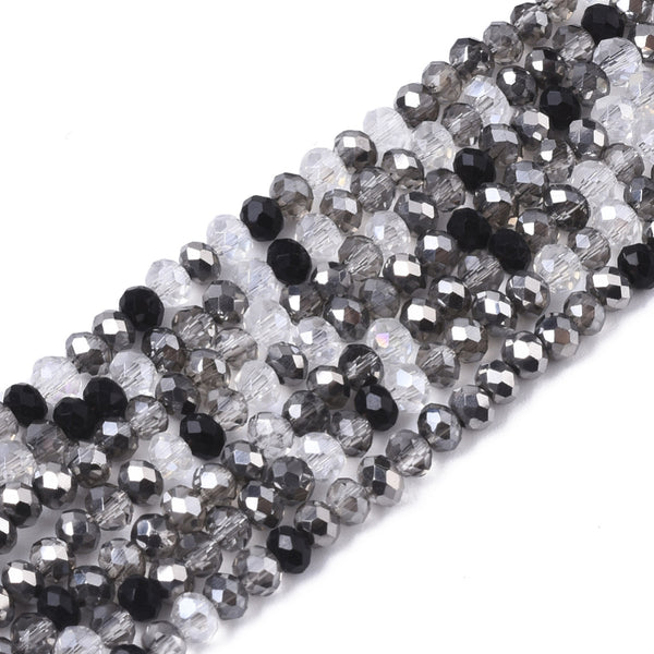 Glasschliffperle Abacus Pearl luster plated 3x2,5mm 350 Stück / Dose