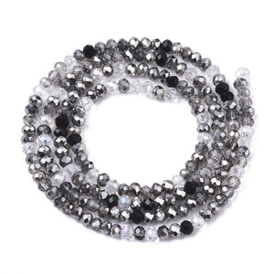 Glasschliffperle Abacus Pearl luster plated 3x2,5mm 350 Stück / Dose