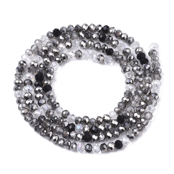 Glasschliffperle Abacus Pearl luster plated 3x2,5mm 350 Stück / Dose