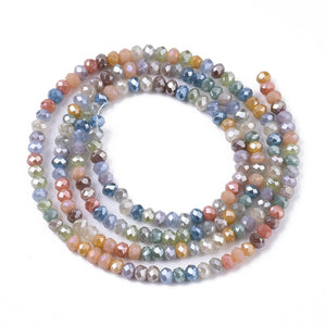 Glasschliffperle Abacus Pearl luster plated 3x2,5mm 350 Stück / Dose