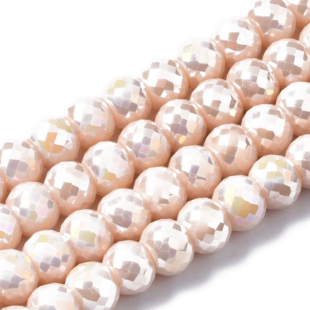 Glasperlen Abacus nude bedampft 8x6mm 75 Stk./Dose