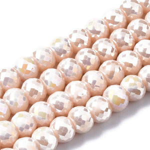 Glasperlen Abacus nude bedampft 8x6mm 75 Stk./Dose
