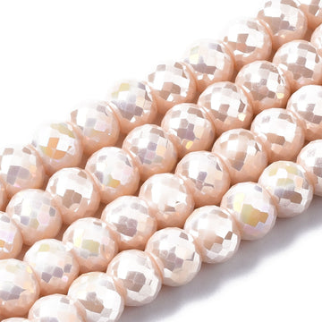 Glasperlen Abacus nude bedampft 8x6mm 75 Stk./Dose