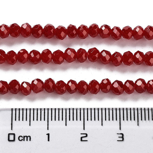 Glasschliffperlen Rondelle facettiert 4x3mm 105 Stück / Strang