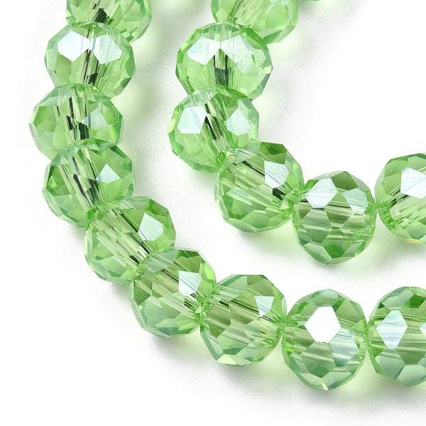 Glasschliffperlen Rondell Abacus grün AB transparent 4x3mm 105 Stück / Dose