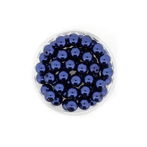 Glaswachsperlen dunkelblau 8mm 25 Stück/Dose