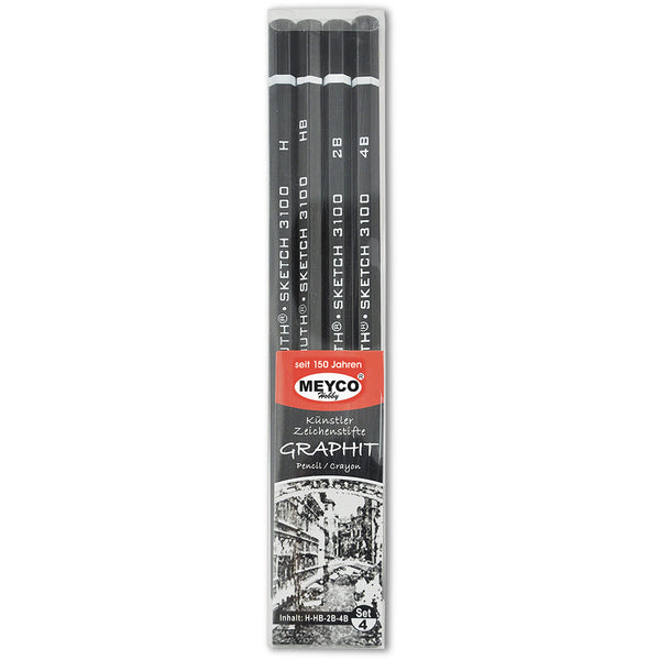 Graphitstifte Set 4x sortiert H/HB/2B/4B