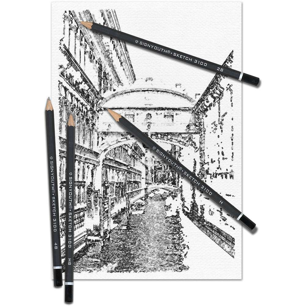 Graphitstifte Set 4x sortiert H/HB/2B/4B