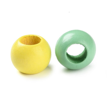 Großloch-Holzperlen Pastell Mix Loch 10mm Ø20mm 30 Stück