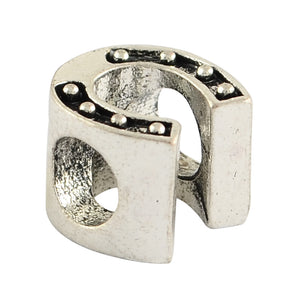 Großlochperle Metall, Hufeisen, antiksilber, 10x8mm, pro Stück