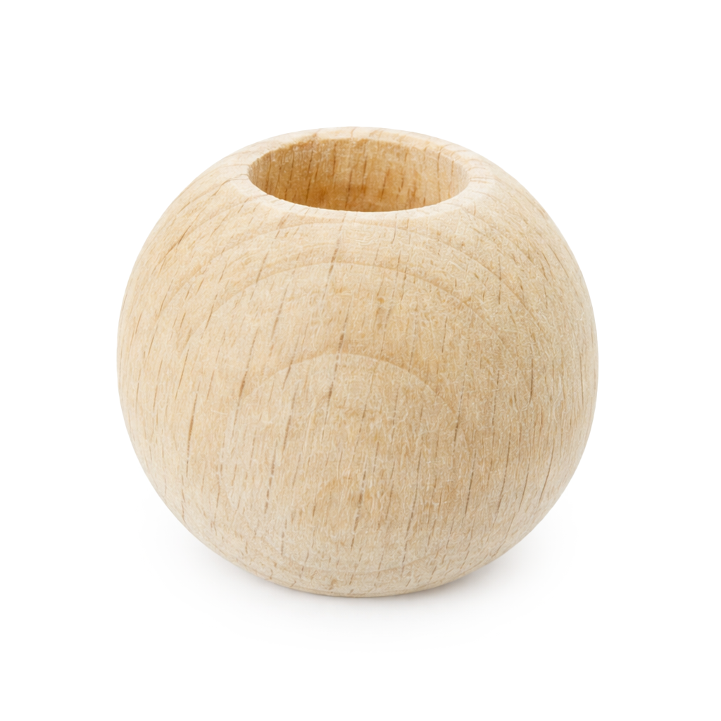 Großloch Holzperlen natur 15mm 10 Stück