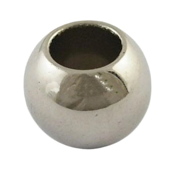 Grosslochperlen silber glänzend 12x10mm 18 Stk./Dose