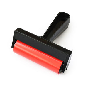 Gummiwalze Gummiroller mit Kunststoffgriff schwarz/rot 125x100mm 1 Stück