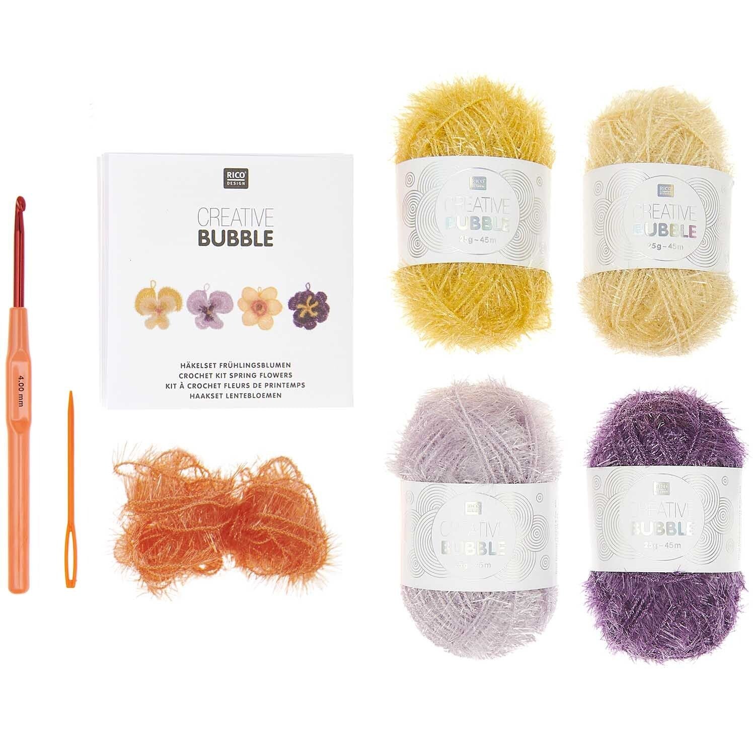 Häkelset Frühlingsblumen Bubble-Wolle