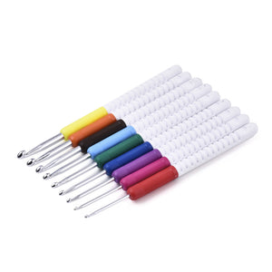 Häkelnadel-Set mit rutschfestem Griff – 9-teilig in bunten Farben (2-6 mm) für bequemes und müheloses Häkeln