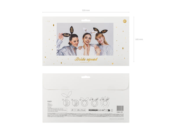 Haarreifen Bride Squad-Set  15 x 29cm 6 Stück