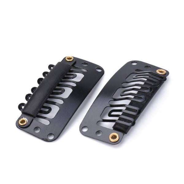 Schnapp-Haarspangen Metall schwarz 33x16mm 10 Stück