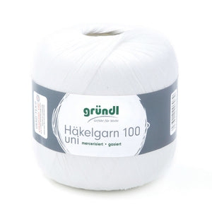 Gründl Häkelgarn 100 mercerisiert gasiert 100% Baumwolle 100g / 566m