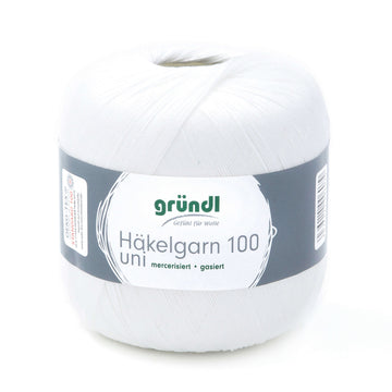 Gründl Häkelgarn 100 mercerisiert gasiert 100% Baumwolle 100g / 566m