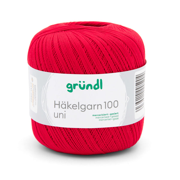 Gründl Häkelgarn 100 mercerisiert gasiert 100% Baumwolle 100g / 566m