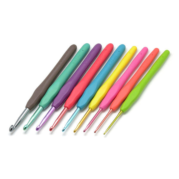 Häkelnadel-Set mit Kunststoffgriff bunt 2,0-6,0 mm 9-teilig