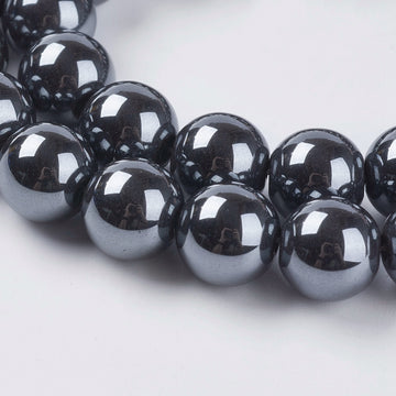 Hämatit Perlen rund nicht magnetisch synthetisch 10mm 1 Strang 45 Stück