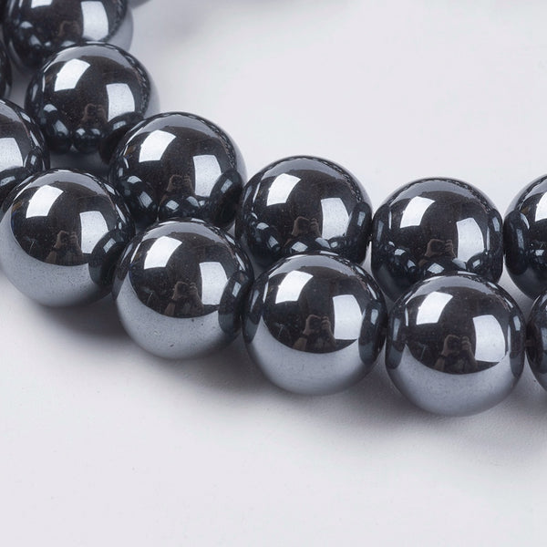 Hämatit Perlen rund nicht magnetisch synthetisch 10mm 1 Strang 45 Stück