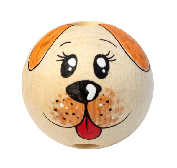 Handbemaltes Holzköpfchen Hund Milo