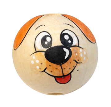 Handbemaltes Holzköpfchen Hund Rocco
