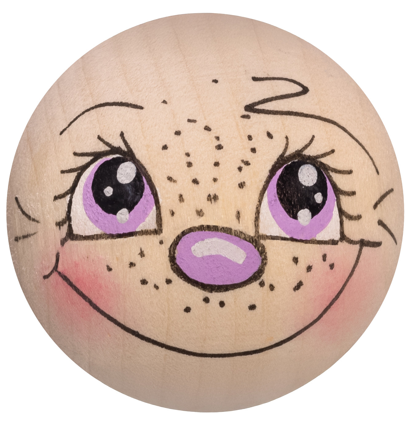 Handbemaltes Holzköpfchen Clown violett