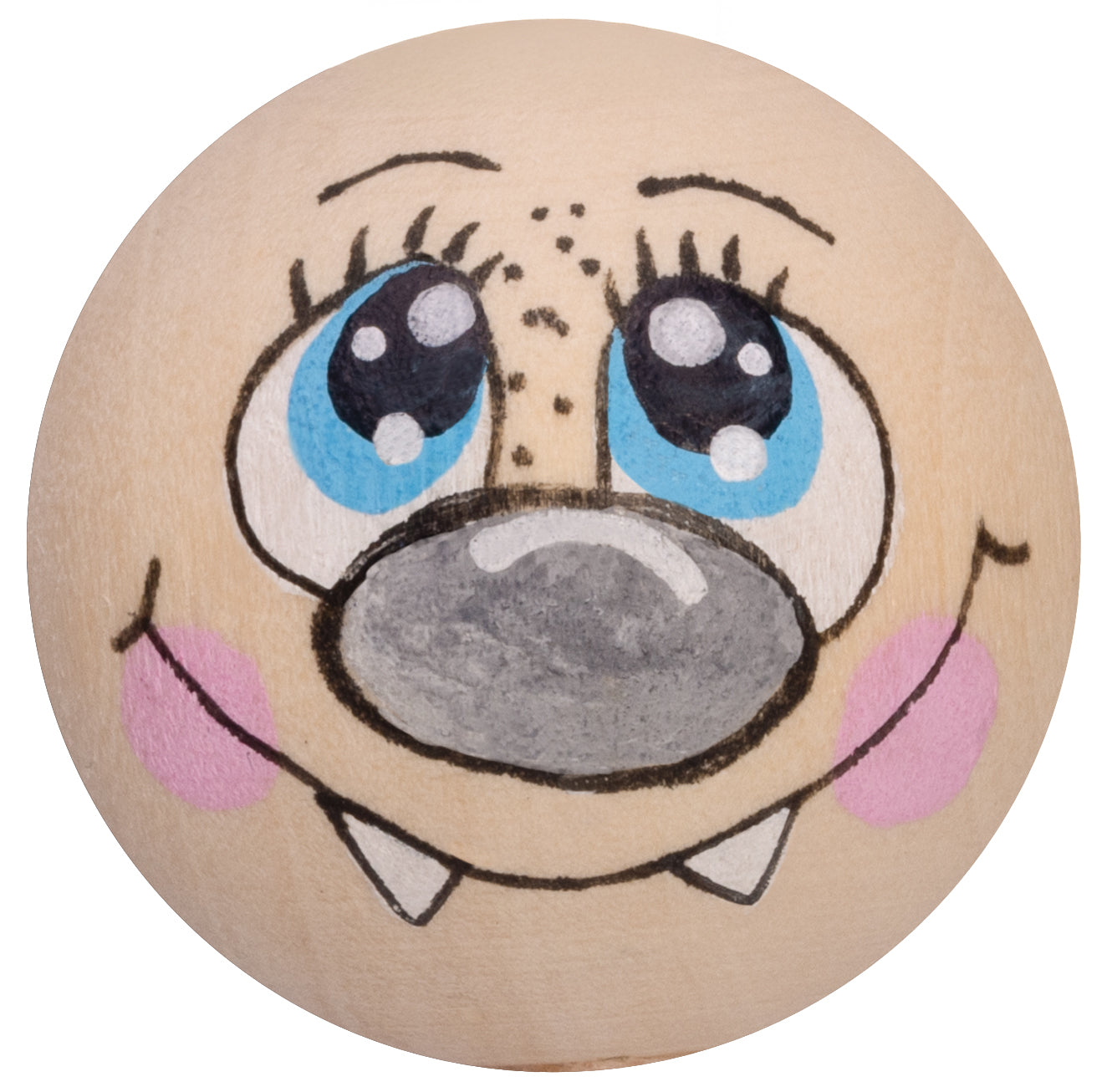 Handbemaltes Holzköpfchen Fledermaus mit Zähnchen