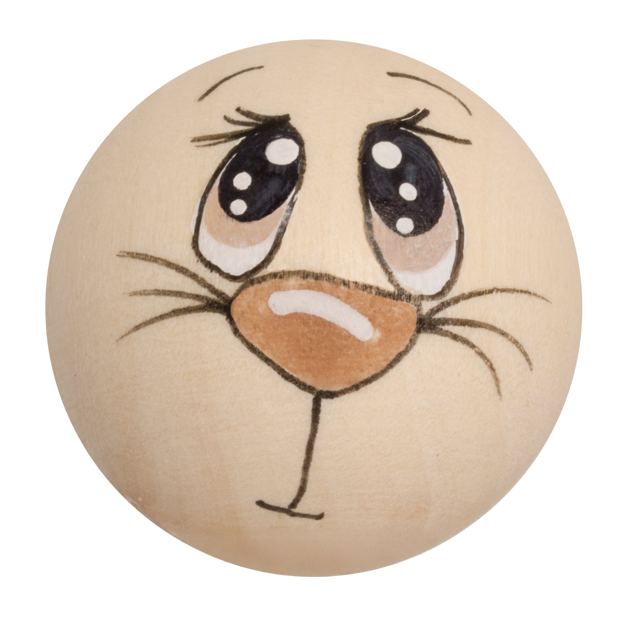 Handbemaltes Holzköpfchen Hasi braune Augen