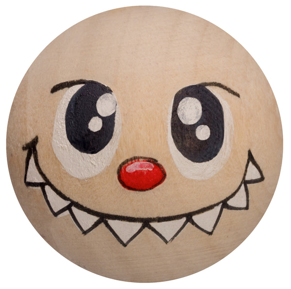 Handbemaltes Holzköpfchen Kobold Monster-Lbubu-Look