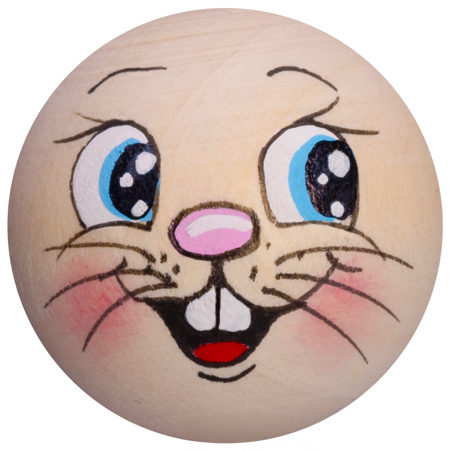 Handbemaltes Holzköpfchen Schmunzelhase